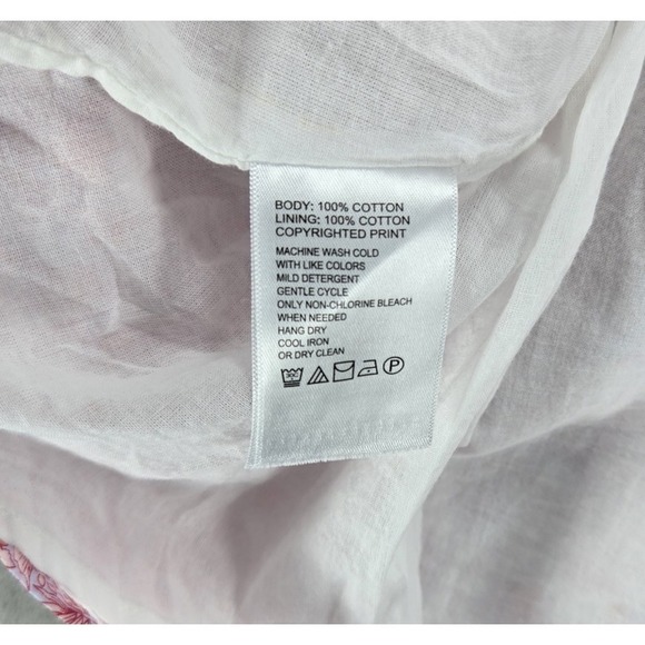 Tommy Bahama Prima Petals Dress Medium 100% Cotton Pink Floral 3/4 Sleeve - Picture 8 of 9